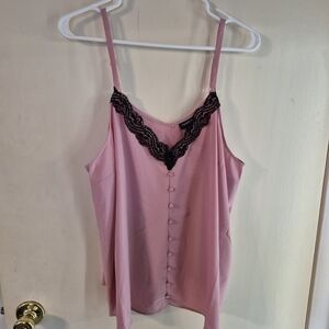 Torrid Pink Lace Trim Camisole Top